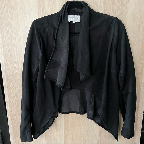 Second Female Cole Black Suede Jacket - Picture 1 of 4